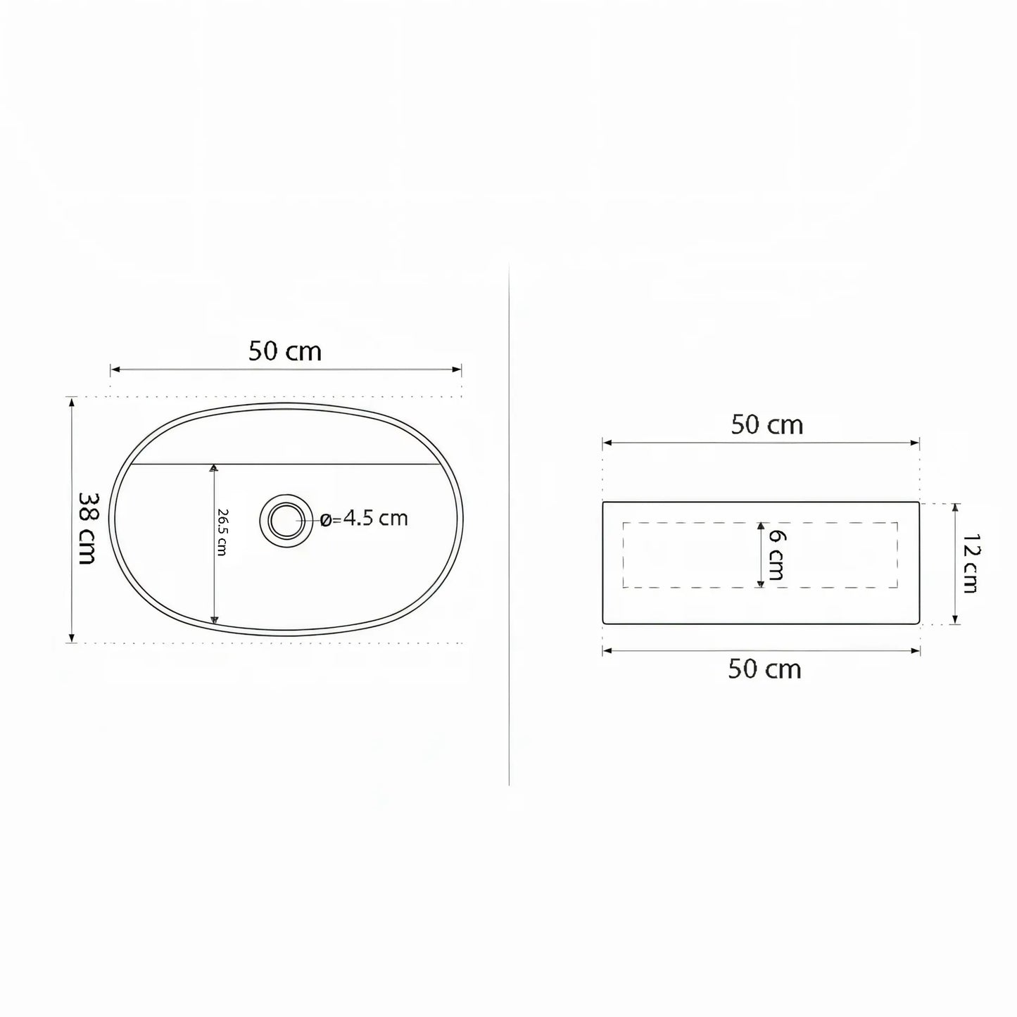Keramikwaschbecken A753-CBK-M – matt schwarz, modernes Design