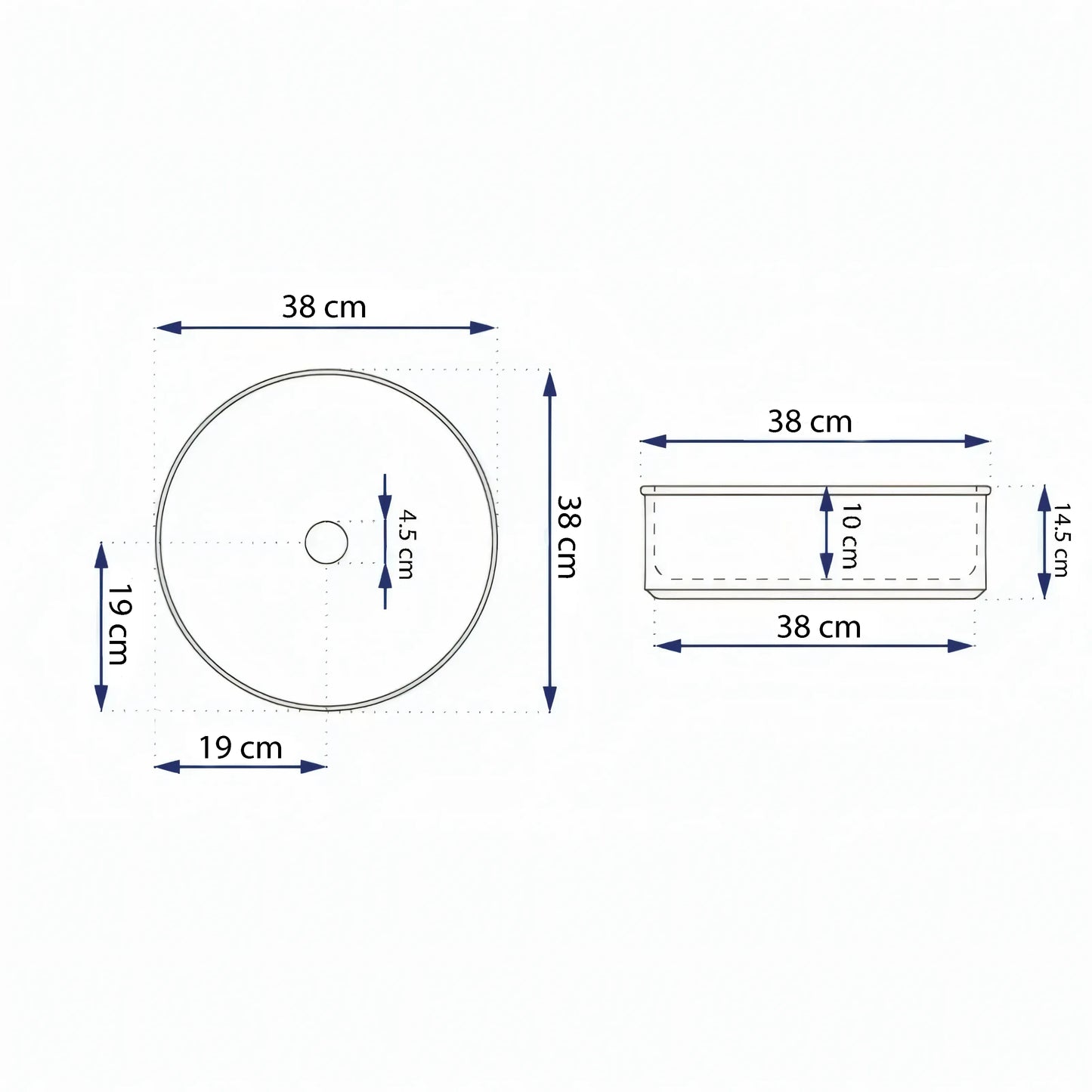 Rundes Keramikwaschbecken A787-P816M – elegantes Premium-Design