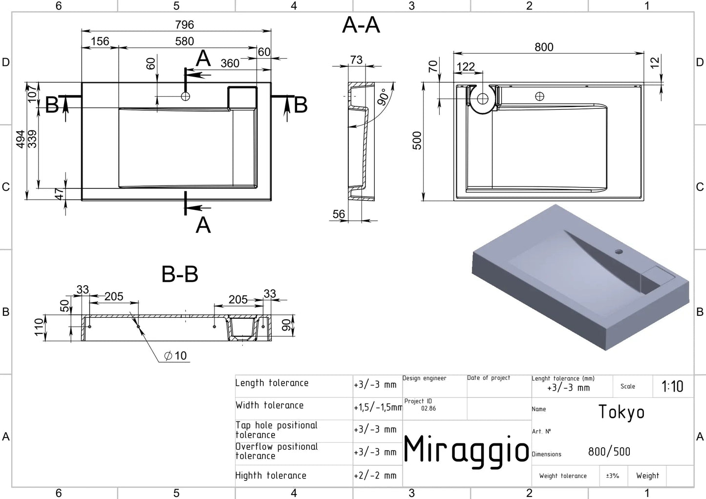 Aufsatzwaschtisch Tokyo – modernes Design & Premium-Qualität