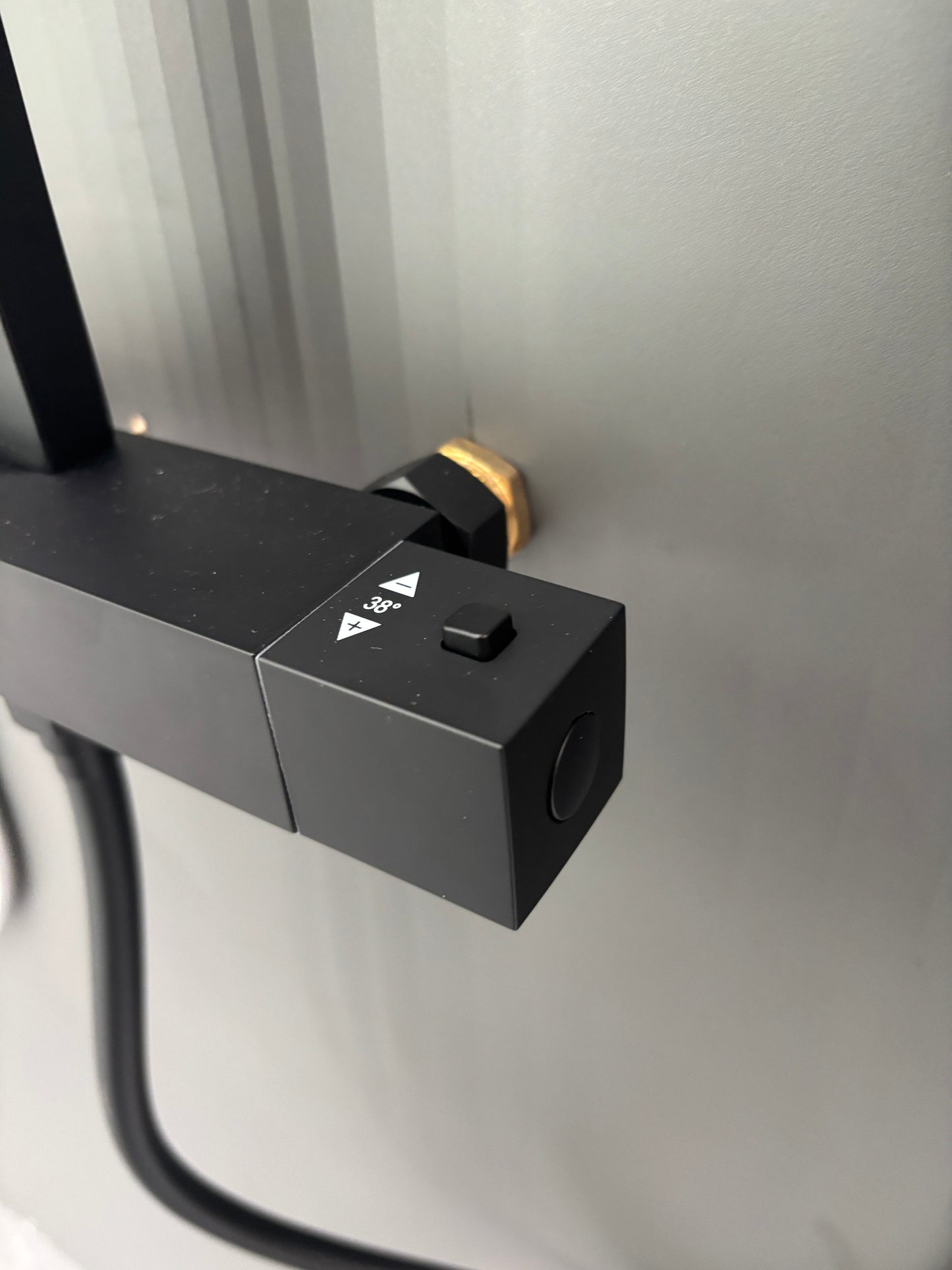 H-Cubic Thermostat-Duschset – Quadratisches Design, Edelstahl Premium, Matt Schwarz