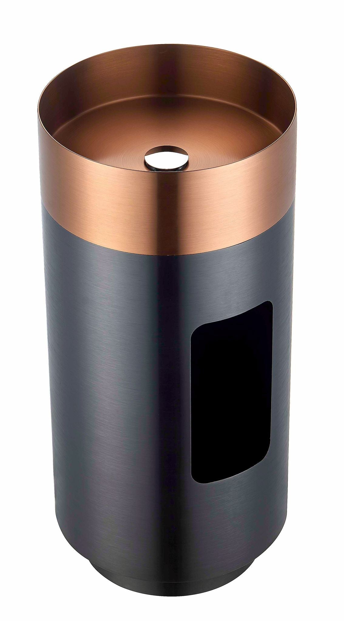 Freistehendes Elegantes Waschbecken aus Edelstahl mit Mattem Sockel – 3883 Rose Gold-Black 38110-R