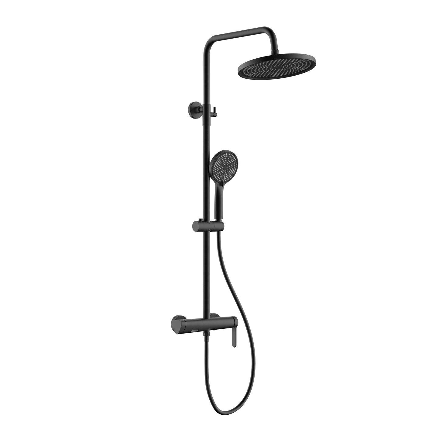 Klassisches Duschset – mattes Schwarz, modernes Design aus Edelstahl