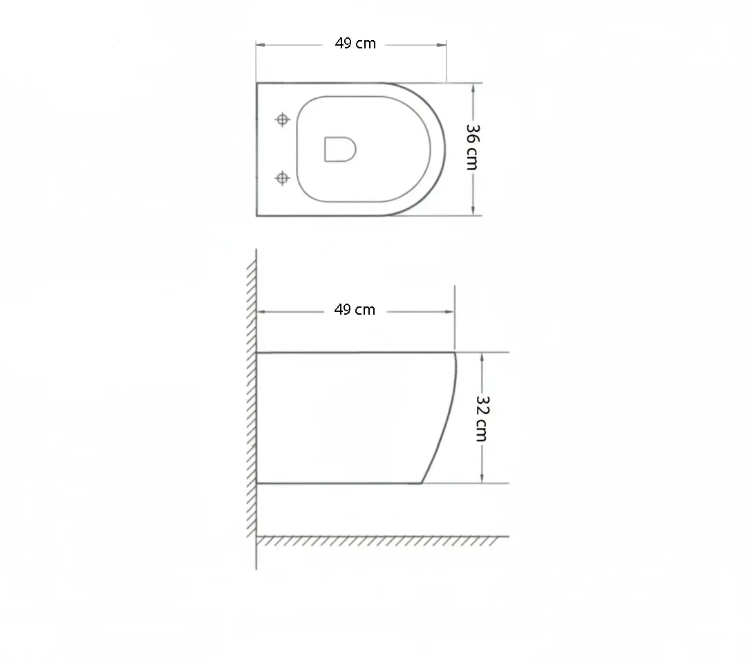 Hänge-WC Rimless White Glossy