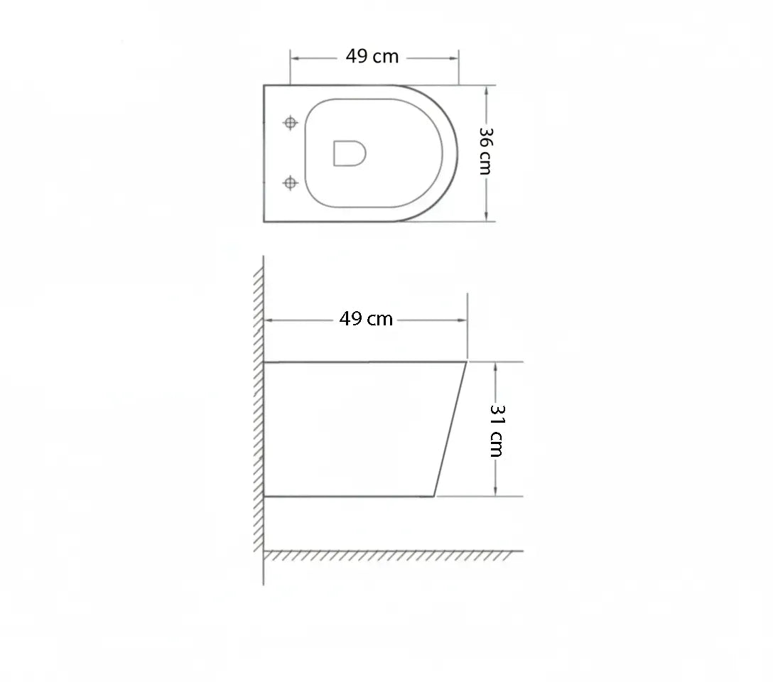 Hänge-WC Prisma – Black Matt, Rimless