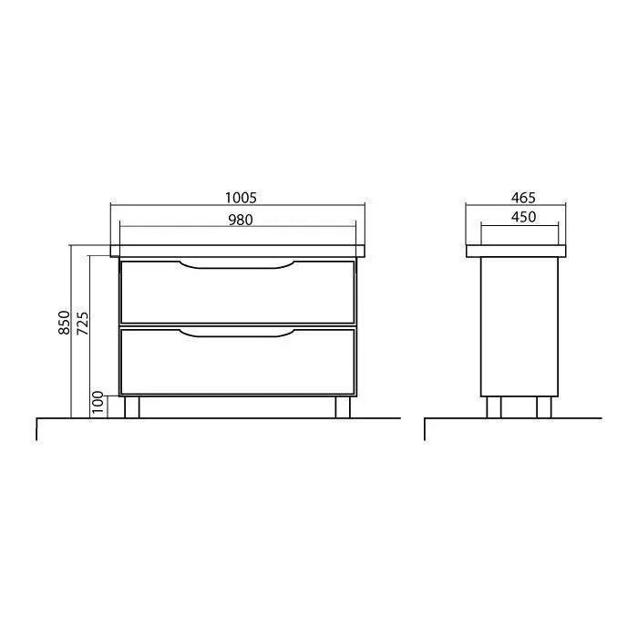 Mobilier de baie pe pardoseală Venice, Alb (Pinto) AquaRodos