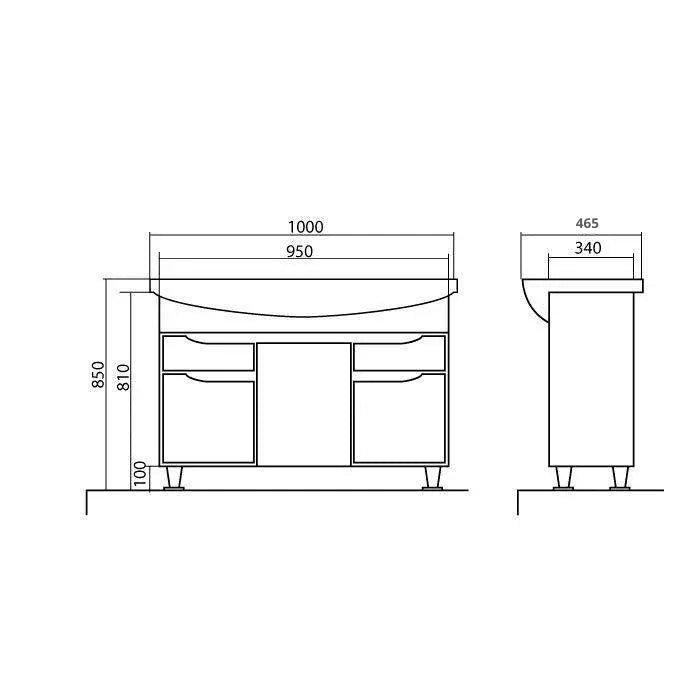 Mobilier de baie pe pardoseală Rodors, Alb Aqua Rodos