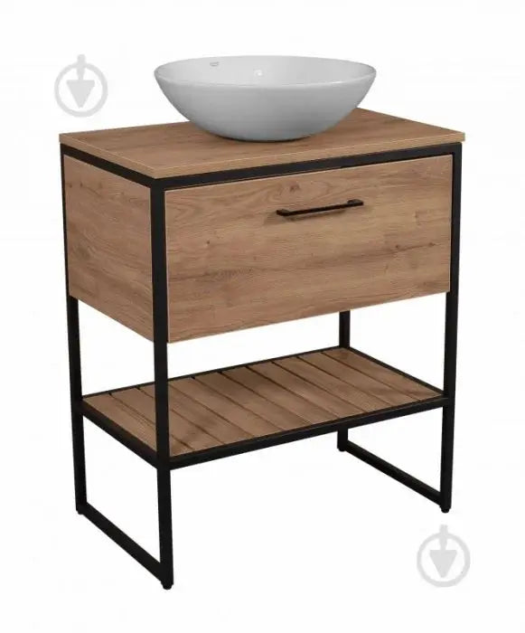 Mobilier de baie pe pardoseală Loft Scandi Seville, cu blat Aqua Rodos