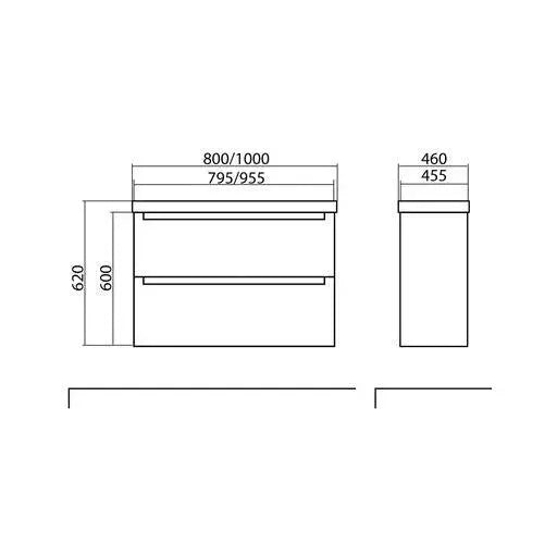 Mobilier de baie pe pardoseală Headway beton-beige Aqua Rodos
