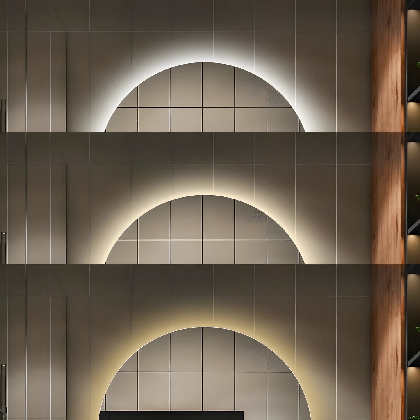 Oglindă Baie LED cu functie Dezaburire, Ceas ,Trei tipuri de lumină ,J170 www.olivy.ro