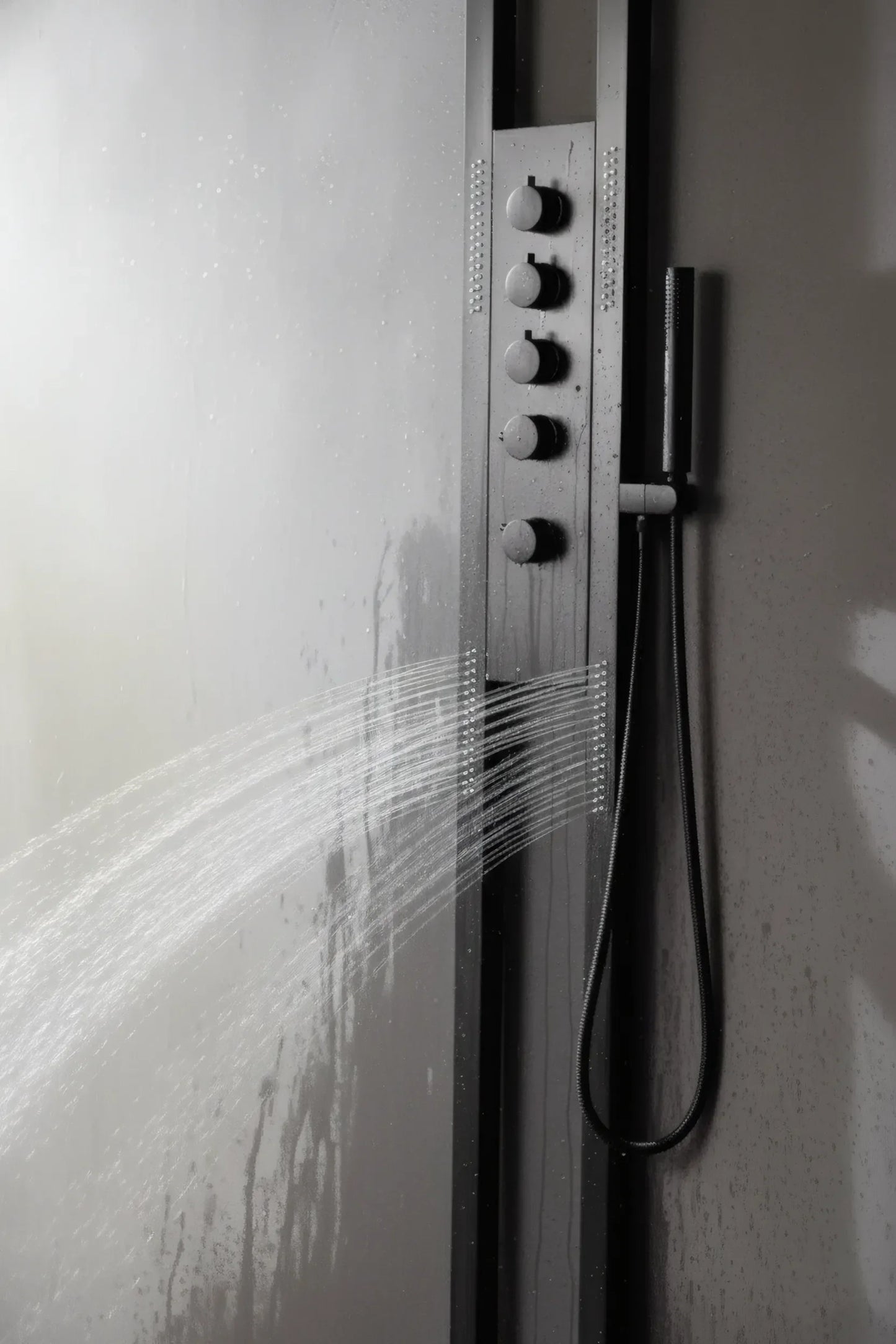 Duschpaneel Black Round – Modernes Design mit Wasserfall-Dusche und Multifunktionssystem