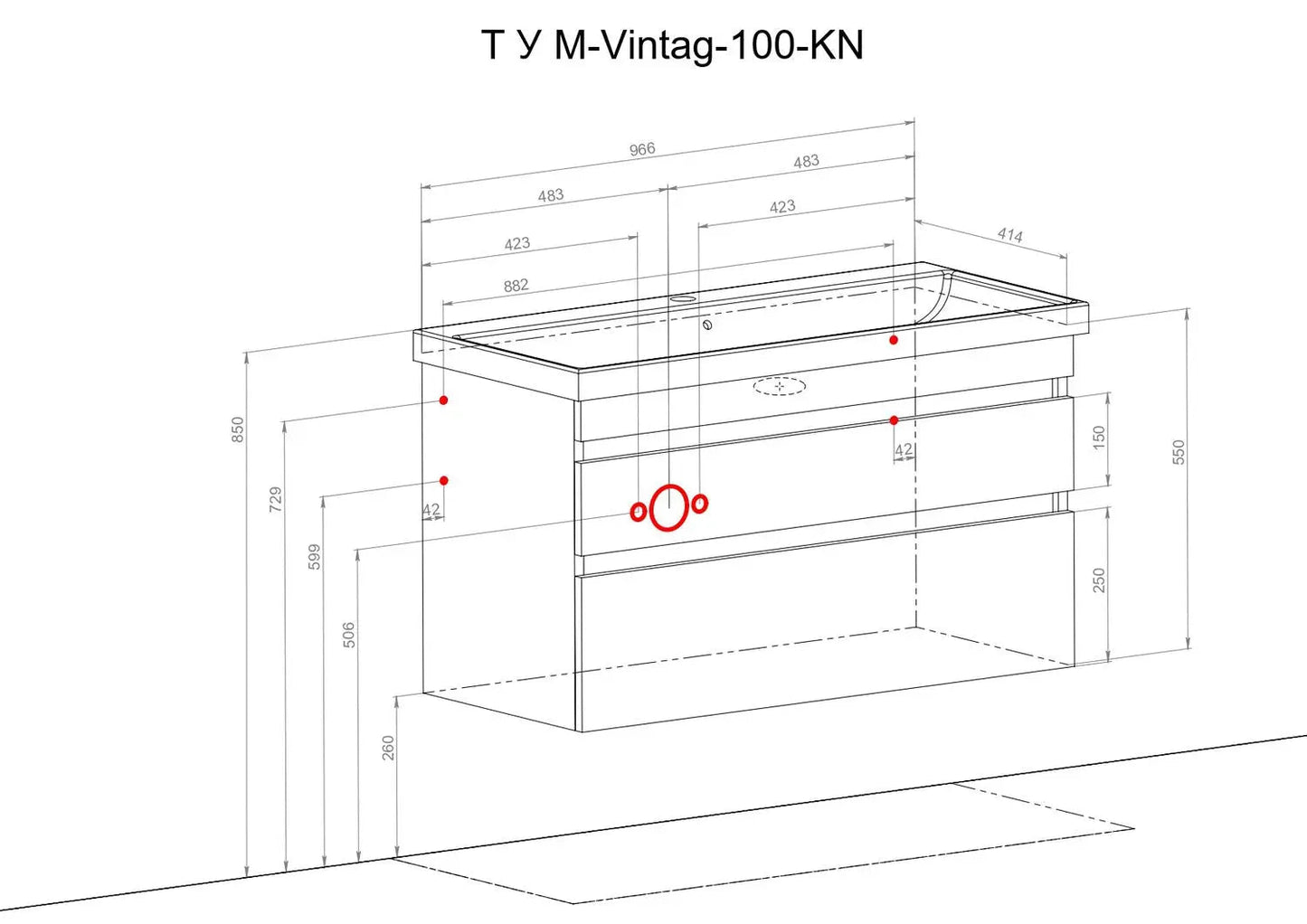 Mobilier de baie suspendat Vintage, Alb lucios Aqua Rodos