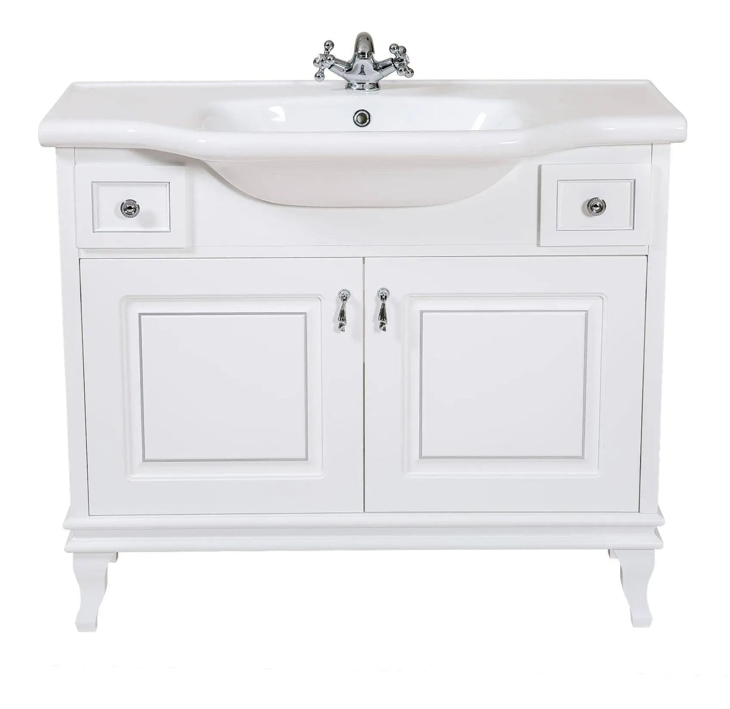 Mobilier de baie pe pardoseală Beatrice alb+crom Aqua Rodos