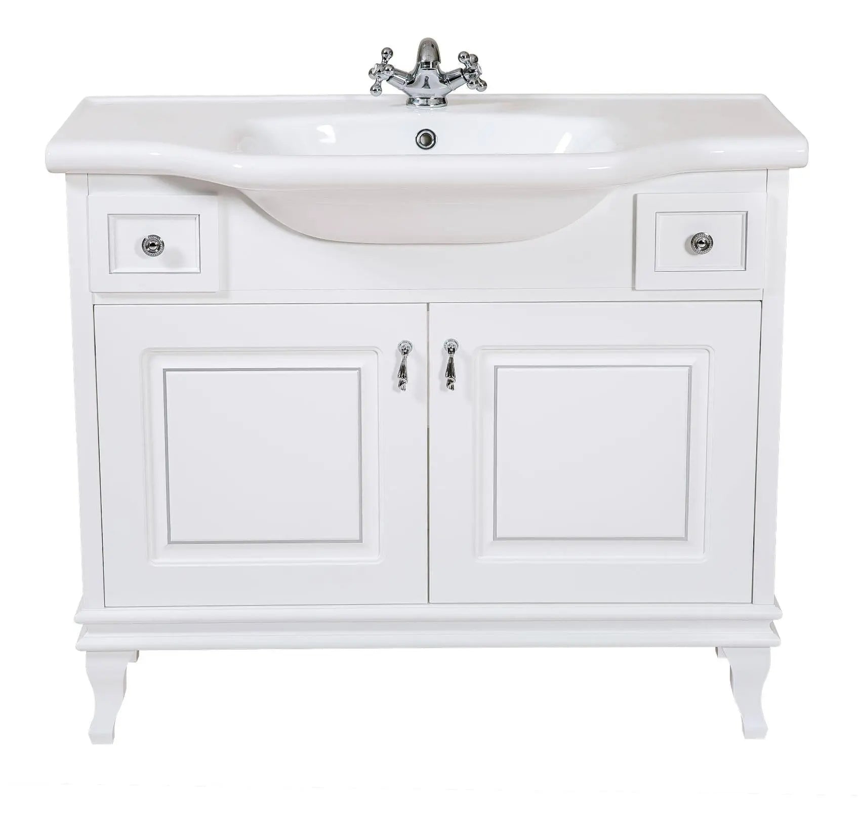 Mobilier de baie pe pardoseală Beatrice alb+crom Aqua Rodos