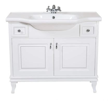 Mobilier de baie pe pardoseală Beatrice alb+crom Aqua Rodos