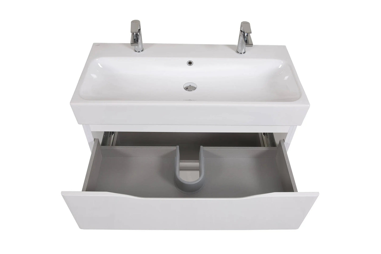 Mobilier de baie suspendat Venice, Alb pentru 2 baterii Aqua Rodos