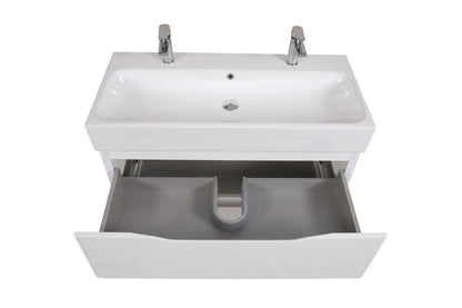 Mobilier de baie suspendat Venice, Alb pentru 2 baterii Aqua Rodos