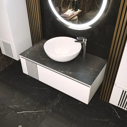 Mobilier de baie suspendat Manhattan (Zero), Alb Aqua Rodos