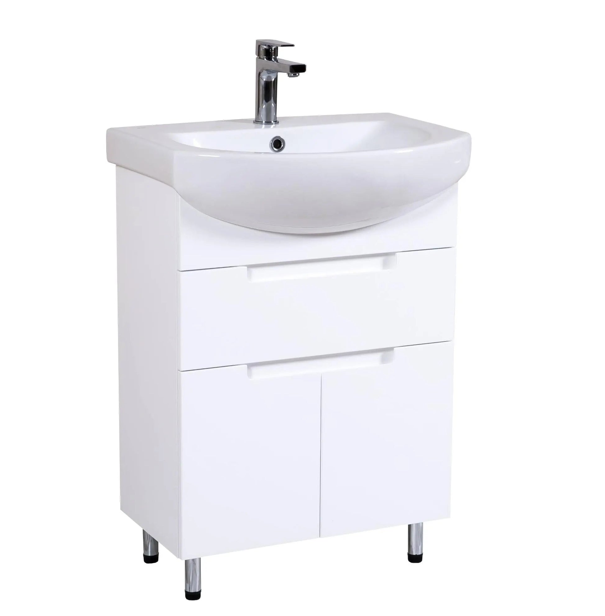Mobilier de baie pe pardoseală Quadro, Alb Aqua Rodos