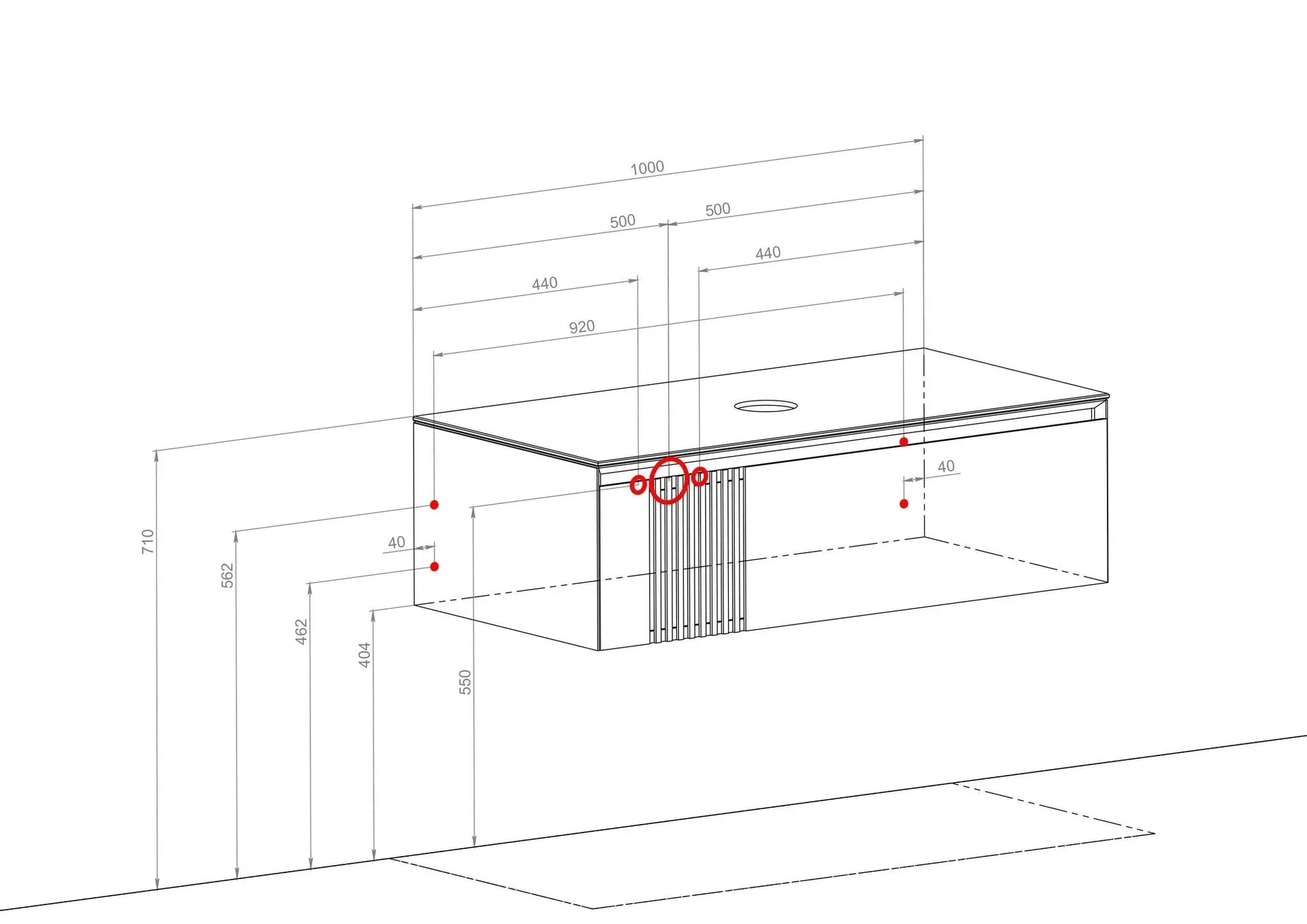 Mobilier de baie suspendat Manhattan (Zero), Alb Aqua Rodos