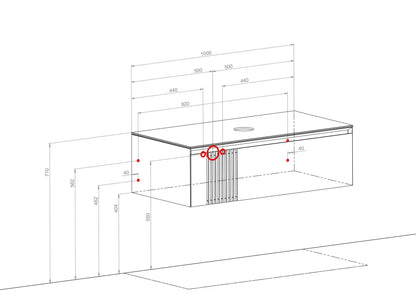 Mobilier de baie suspendat Manhattan (Zero), Alb Aqua Rodos