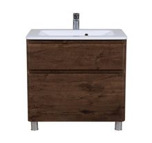 Mobilier de baie pe pardoseala Accent castan Aqua Rodos
