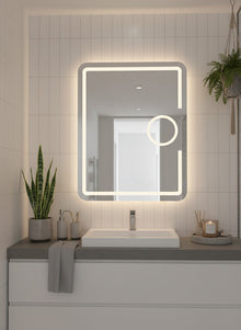 LED Badezimmerspiegel 60x80 cm mit Kosmetikspiegel – Anti-Beschlag, Touch & 3 Lichtfarben