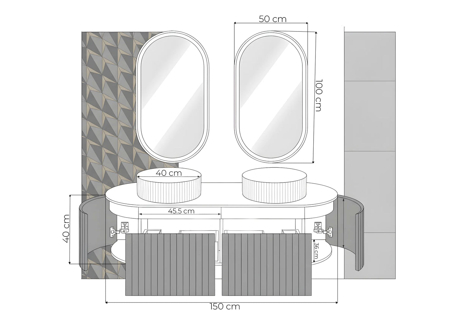 Badmöbel-Set Marble Line – modernes Design und Premium-Funktionalität