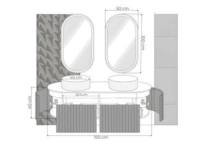 Badmöbel-Set Marble Line – modernes Design und Premium-Funktionalität