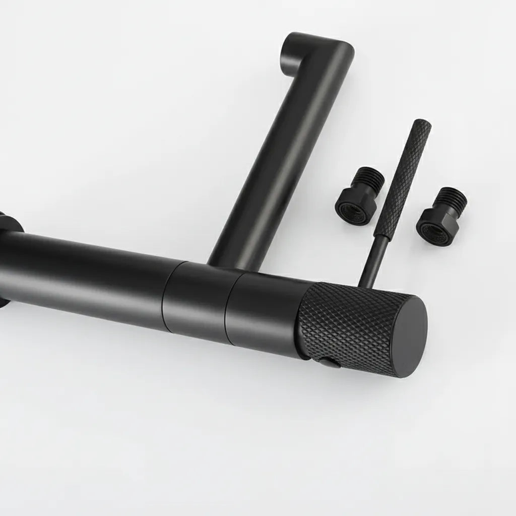 Baterie lavoar rotativă H-slim– inox premium, finisaj negru mat