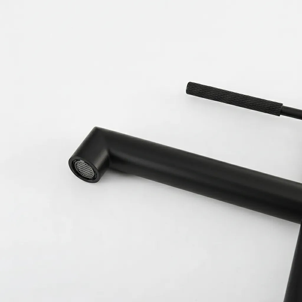 Baterie lavoar rotativă H-slim– inox premium, finisaj negru mat