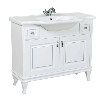 Mobilier de baie pe pardoseală Beatrice alb+crom Aqua Rodos