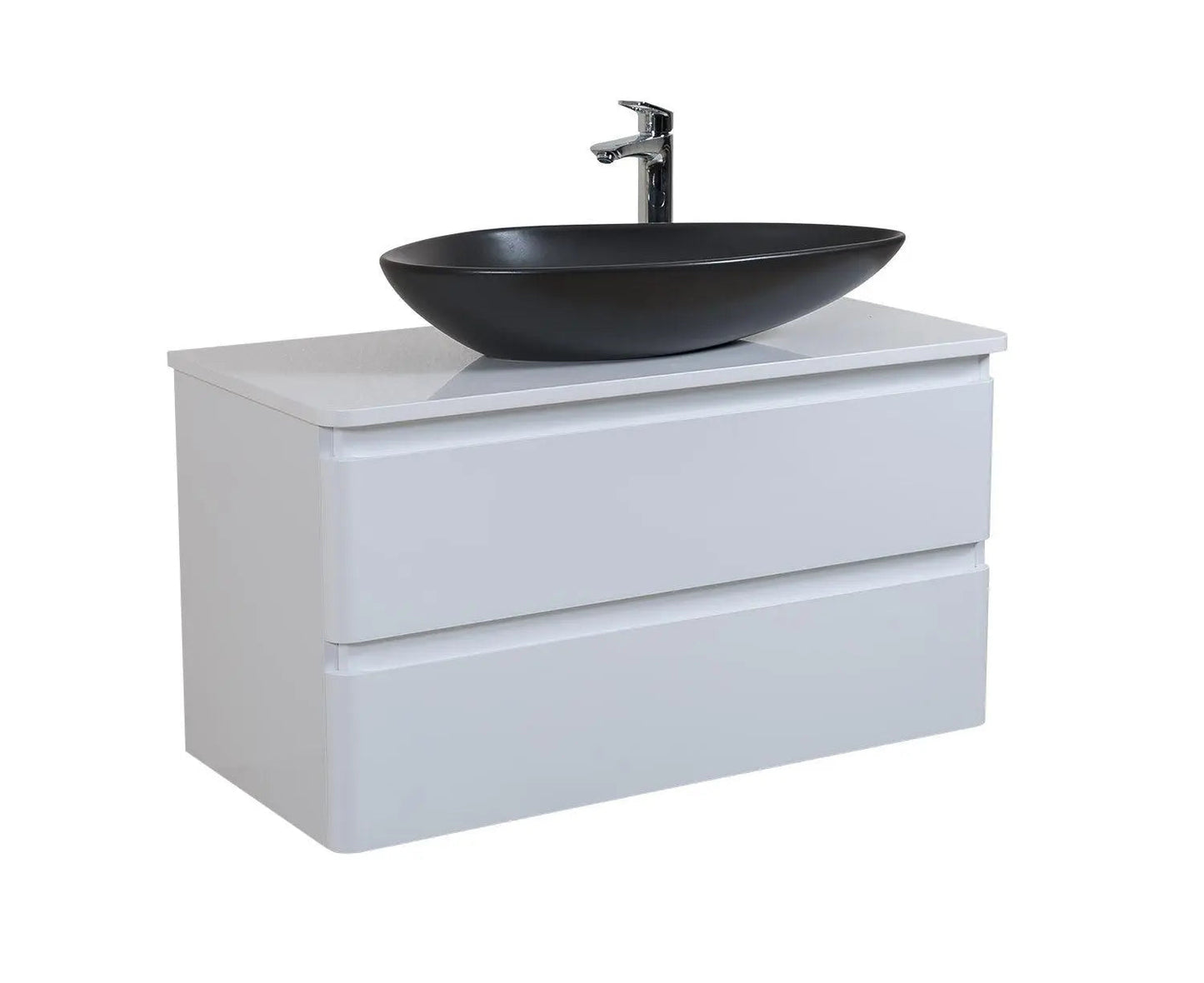 Mobilier de baie suspendat Accent alb, cu blat Aqua Rodos