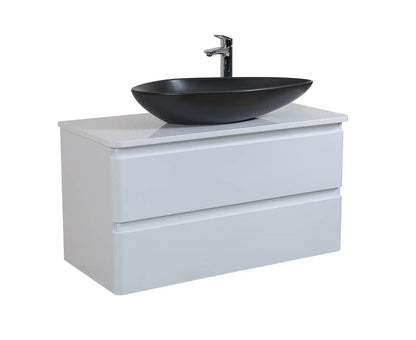 Mobilier de baie suspendat Accent alb, cu blat Aqua Rodos