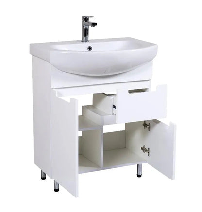 Mobilier de baie pe pardoseală Quadro, Alb Aqua Rodos