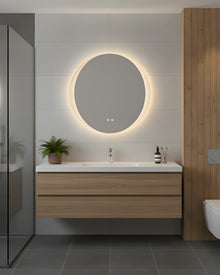 Runder LED-Badezimmerspiegel H-2027 mit 3 Lichtfarben und Anti-Beschlag-Funktion