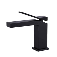 Baterie lavoar geometrica inox premium, finisaj negru mat