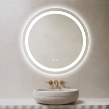 Runder LED-Badezimmerspiegel H105 mit 3 Lichtfarben, Anti-Beschlag und Touch-Steuerung