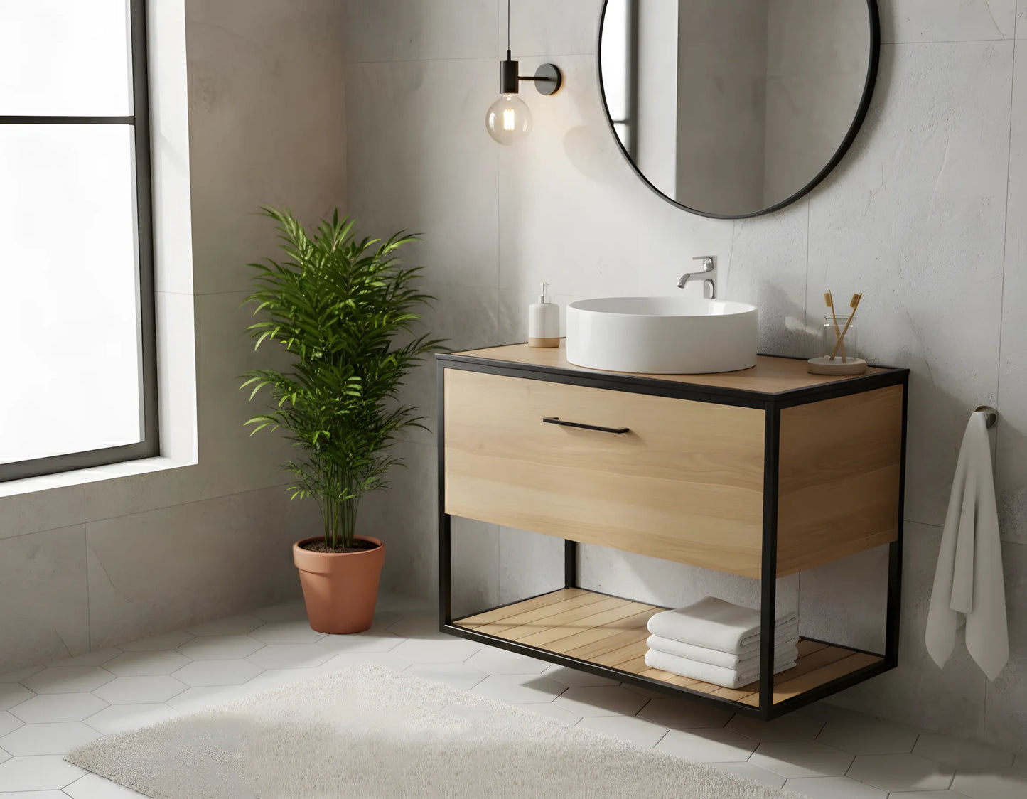 Badmöbel Loft Scandi – moderne Eleganz mit nordischen Akzenten