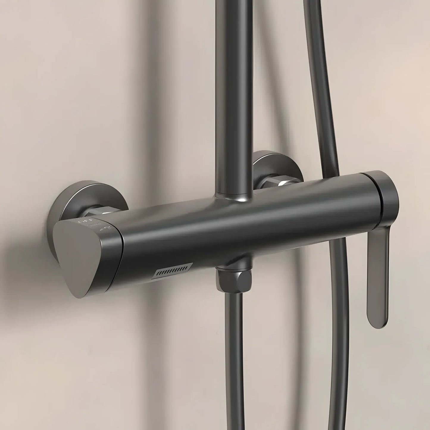 Klassisches Duschset – mattes Schwarz, modernes Design aus Edelstahl