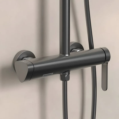 Klassisches Duschset – mattes Schwarz, modernes Design aus Edelstahl