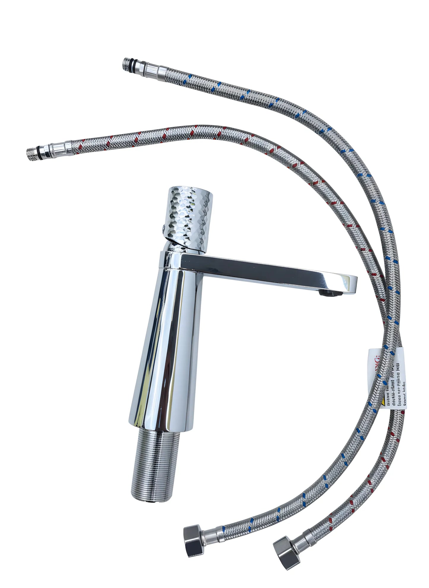 Waschbeckenarmatur Chrom glänzend – gehämmerte Struktur, modernes Design