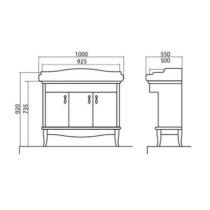 Mobilier de baie pe pardoseală Mikella, Alb+Crom Aqua Rodos