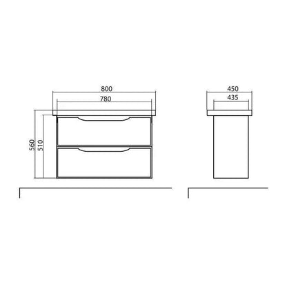 Mobilier de baie suspendat Venice, Alb+Wenge (City) Aqua Rodos