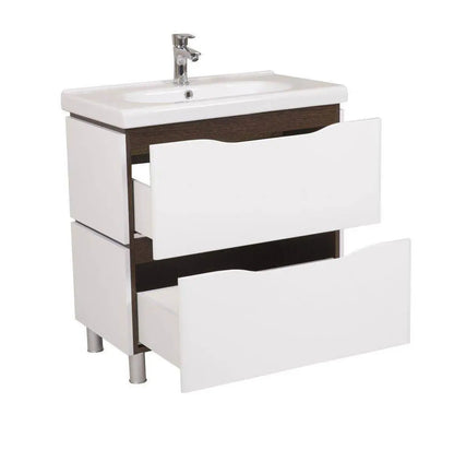 Mobilier de baie pe pardoseală Venice, Alb+Wenge (City) Aqua Rodos