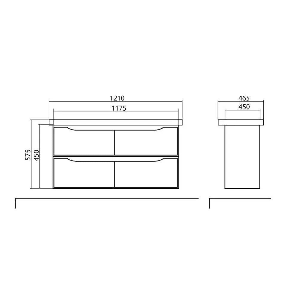 Mobilier de baie pe suspendat cu lavoar dublu Venice, Alb+Wenge Aqua Rodos