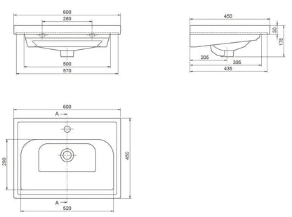 Mobilier de baie pe pardoseală Valencia Alb Aqua Rodos