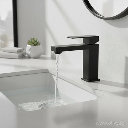 Baterie lavoar inox premium H-cubic – design modern și cartuș ceramic