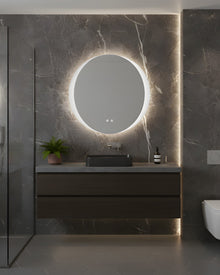Runder LED-Badezimmerspiegel H-2027 mit 3 Lichtfarben und Anti-Beschlag-Funktion