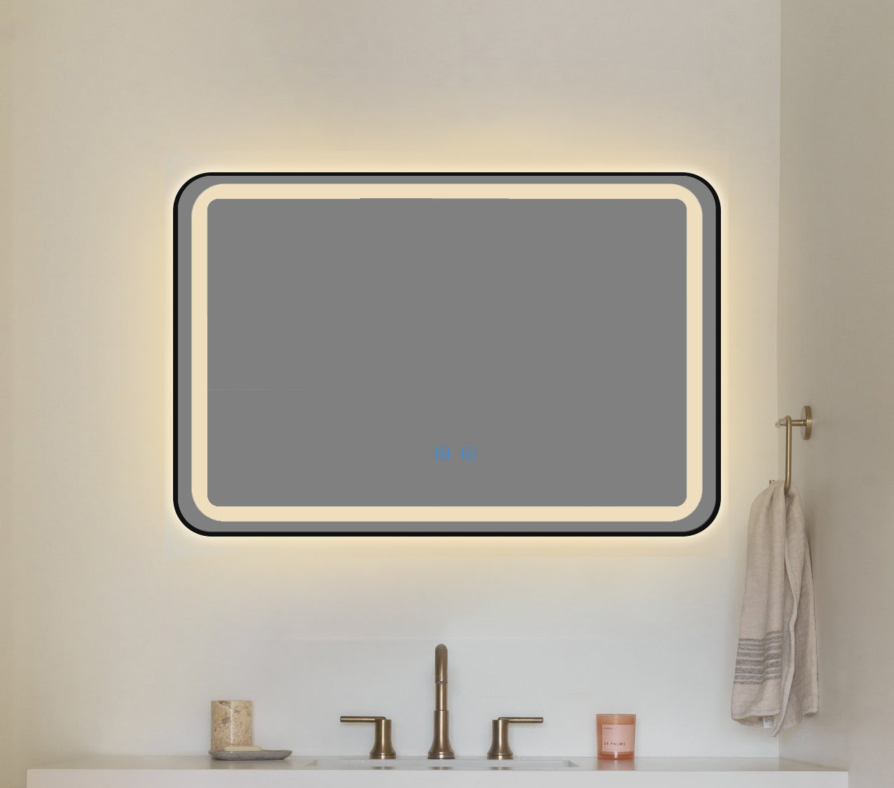 LED Badezimmerspiegel H11 mit schwarzem Rahmen