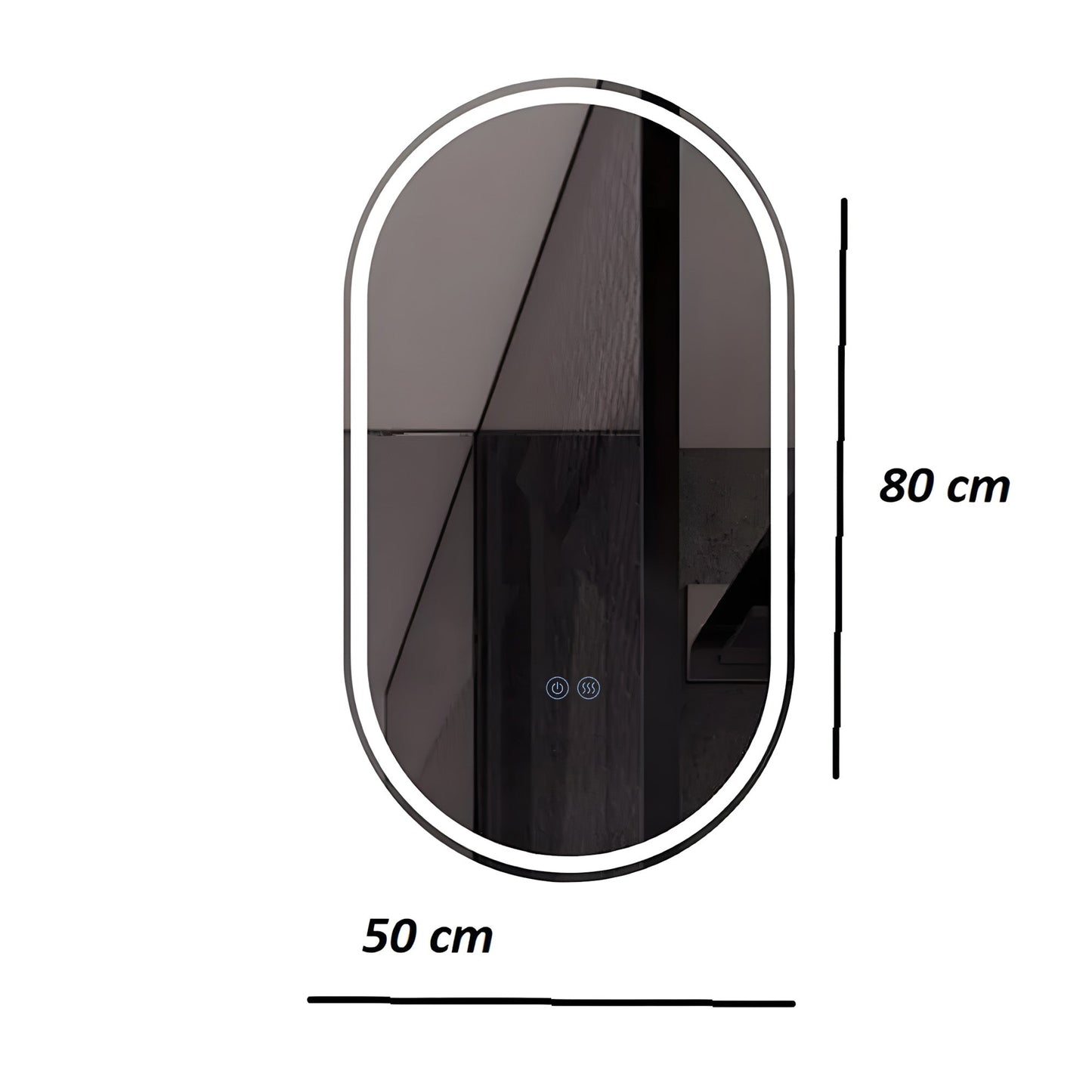 Badezimmerspiegel H-120-1 mit LED, 3 Lichtfarben, Anti-Beschlag, Touch-Steuerung